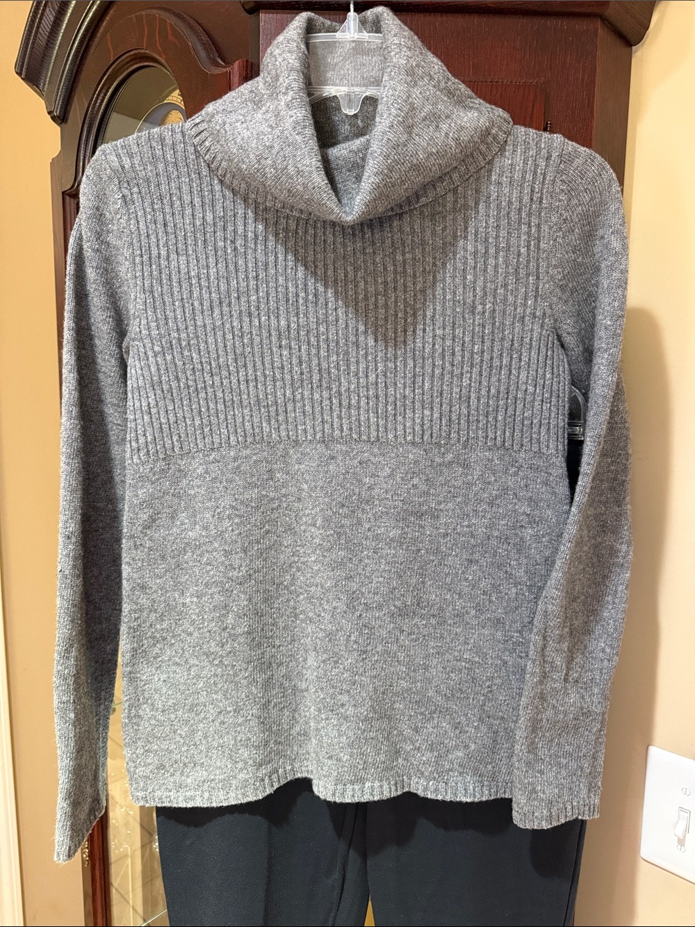 Banana Republic Grey Ribbed Cowl Neck Sweater